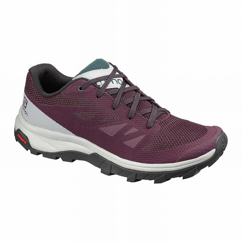 Salomon OUTLINE Zapatillas Trekking Mujer - Burdeos / Verde - Colombia (46103-UKPQ)